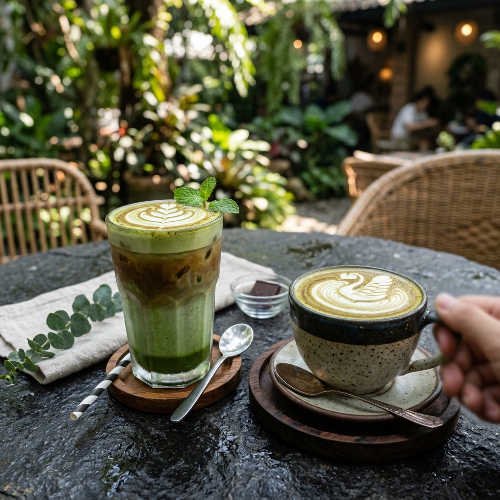 Iced Dirty Matcha Latte